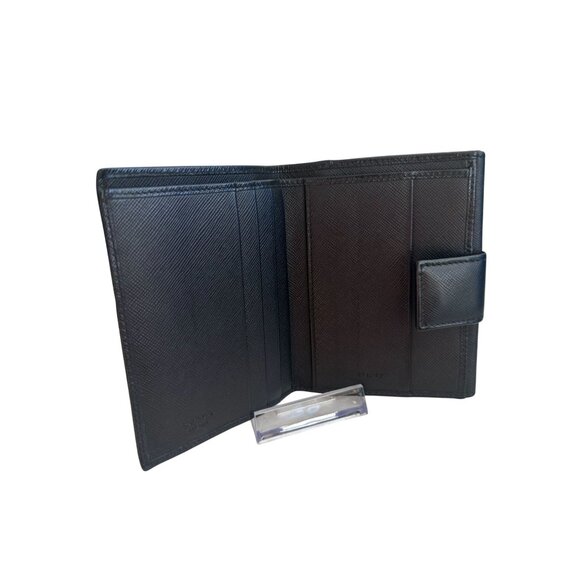 PRADA Womens Black Saffiano Leather Snap Wallet - Picture 11 of 12